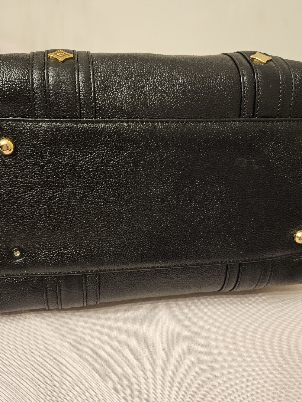 ❌SOLD❌MCM Black Pebbled Leather Boston Bowler Satchel – Gold Hardware - Picture 11 of 16